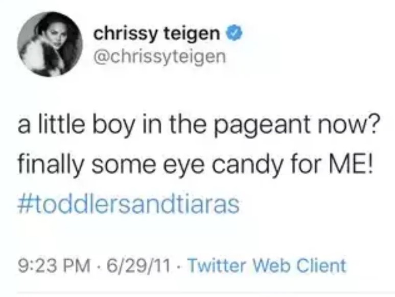 chrissy teigen is a pedophile